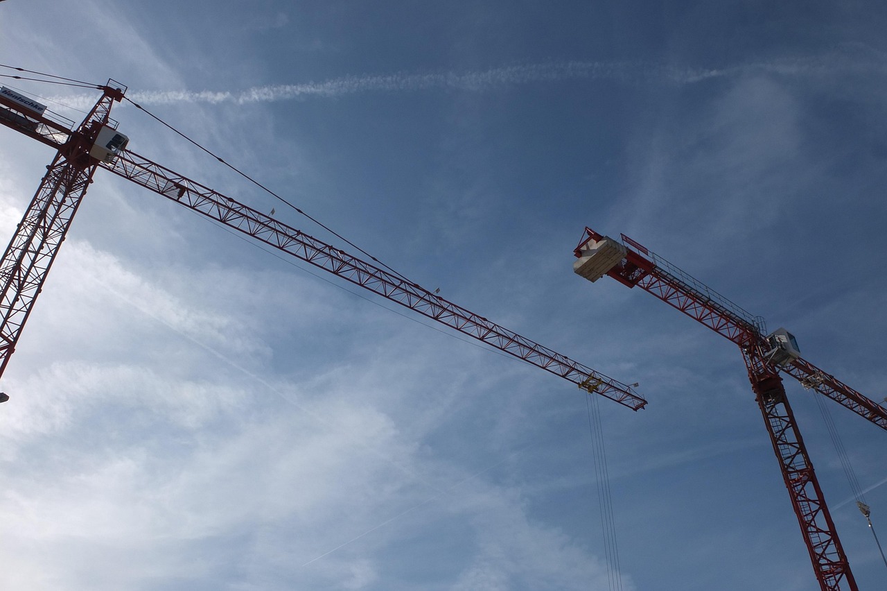 construction site background with crane